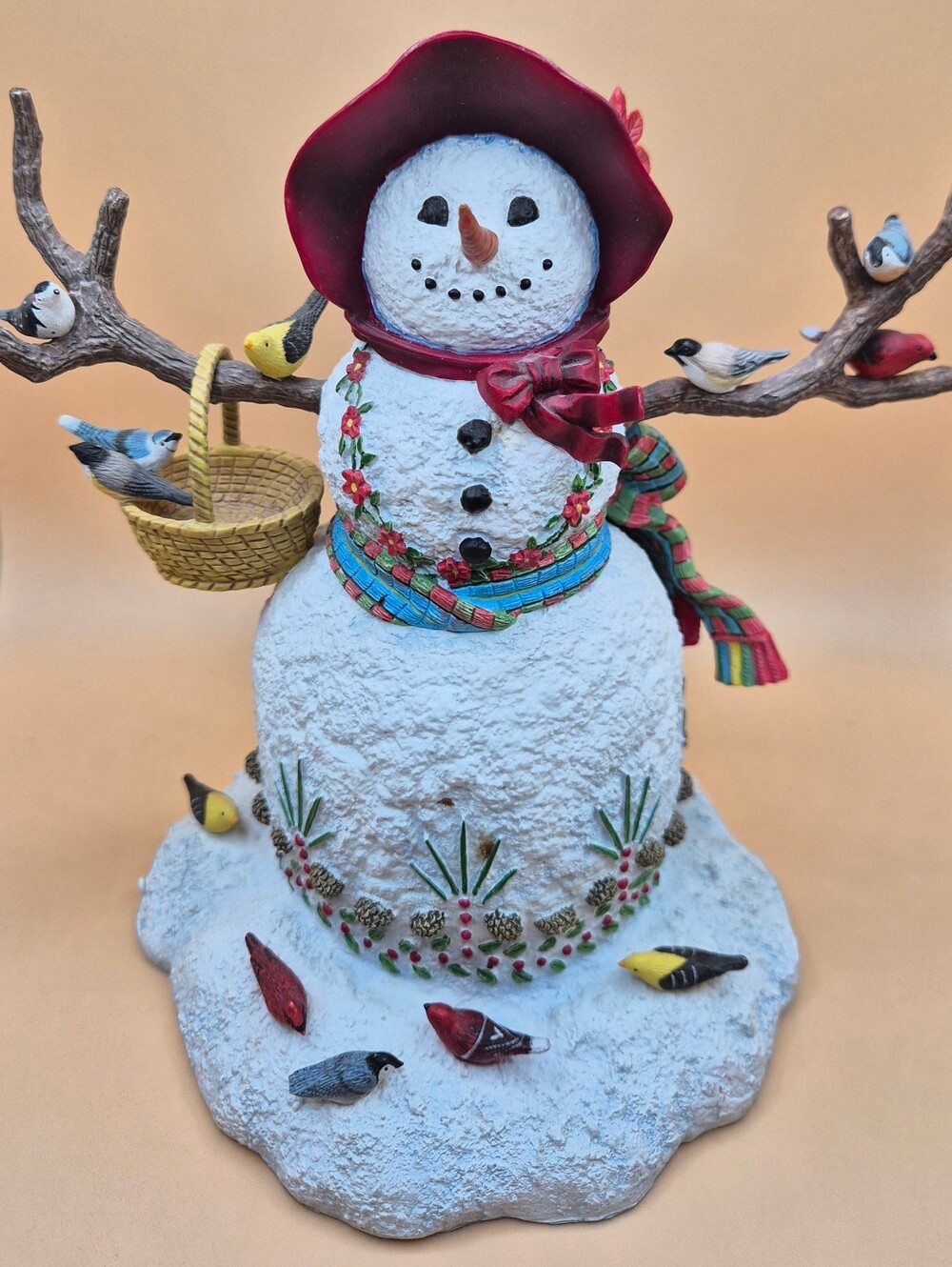 1999 VTG Lenox "A Winter Visit" Snow Lady / Snowman Figurine.
